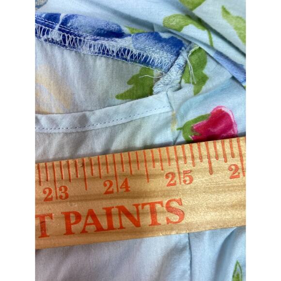 Bobbie Brooks Woman‎ 100% Cotton Short Sleeve Button Up Shirt Blue Floral 22-24W - Picture 5 of 16